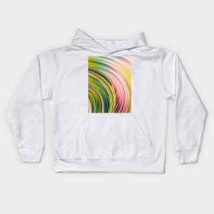 Pink, Yellow & Green Abstract Colorful Art Strands Kids Hoodie